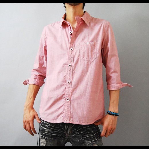 男の違った一面を引き出すピンクの魅力を取り入れる ストライプテープアレンジ 七分袖シャツ メンズファッション通販 High Hat