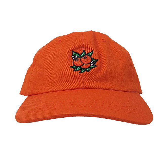 orange brim hat