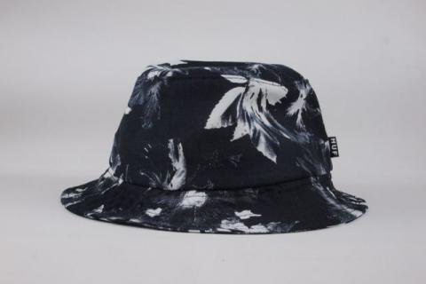 white floral bucket hat