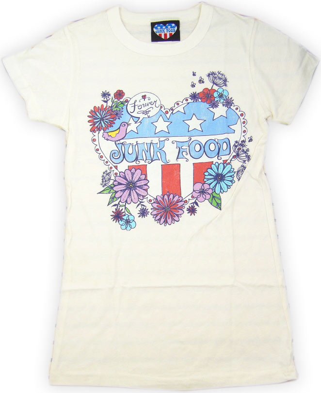 ジャンクフード（Junkfood）フラワーハートロゴTシャツ