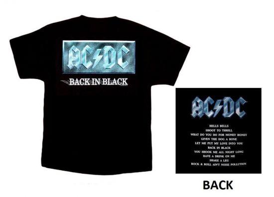 Ac Dcロゴtシャツ Ac Dc Back In Black Album ロック バンドtシャツ アメリカtシャツ アメリカtシャツ村akochan S アコチャンズ