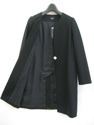 M・Fil 【エムフィル】 フラノノーカラーロングジャケット （ブラック） 通販 - Fine online shop