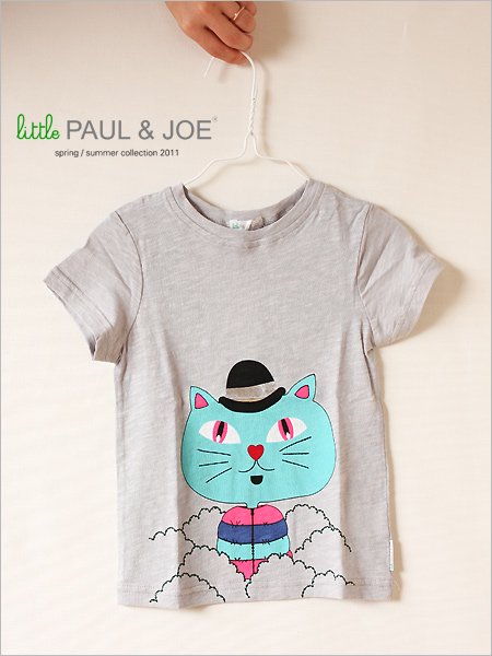 little PAUL&JOE Tシャツ キャット/グレー/リトルポール&ジョー