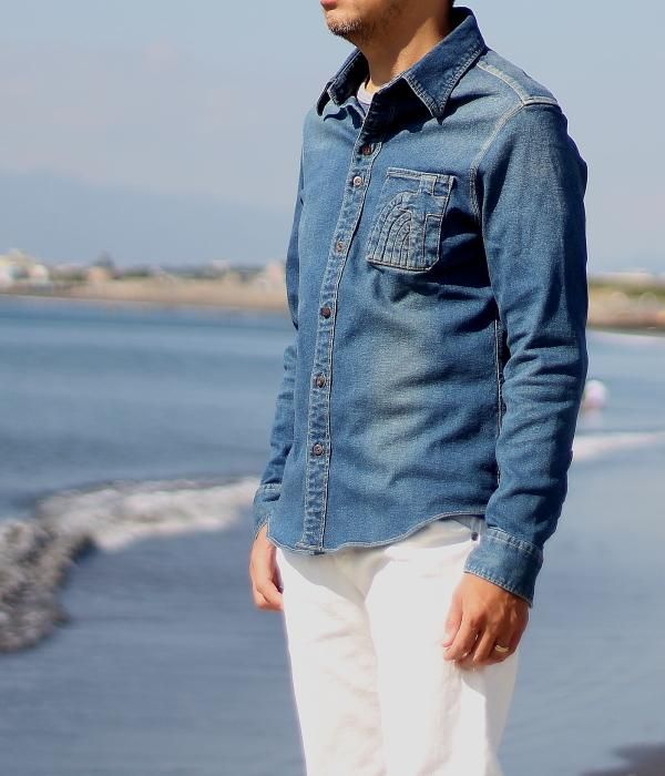 STRETCH DENIM RAINBOW SHIRT