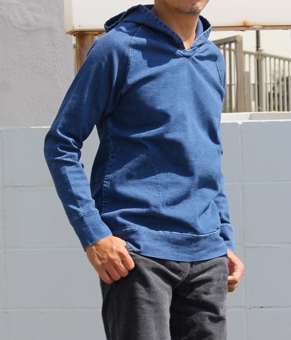 DENIM HOODIE LONG SLEEVES T-SHIRT