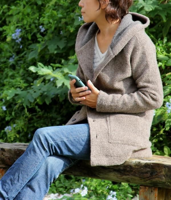 SHEEP PILE HOODIE COAT