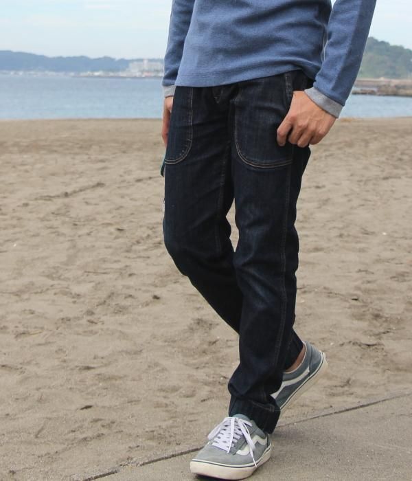 STRETCH DENIM EASY PANTS / ONE WASH