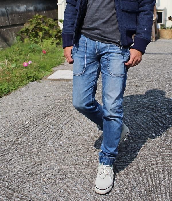 STRETCH DENIM EASY PANTS / USED WASH