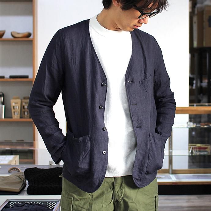 STILL BY HAND リネン ノーカラージャケット SH0961 全2色 02