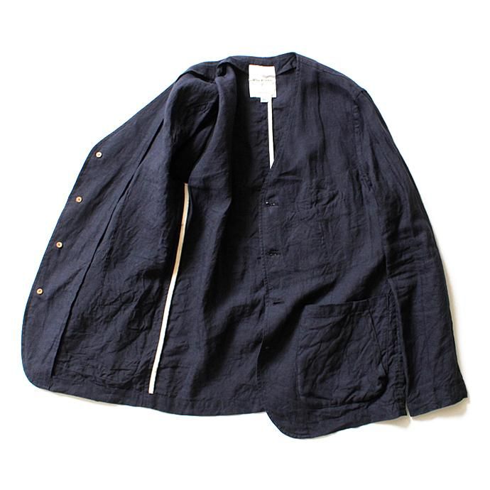 STILL BY HAND リネン ノーカラージャケット SH0961 全2色 02