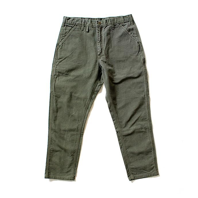 Hexico Deformer Pants - Left to Right 2-Tone Quarter Tapered Ex. U.S. Made Carhartt リメイクパンツ - Olive<img class='new_mark_img2' src='//img.shop-pro.jp/img/new/icons47.gif' style='border:none;display:inline;margin:0px;padding:0px;width:auto;' /> 01