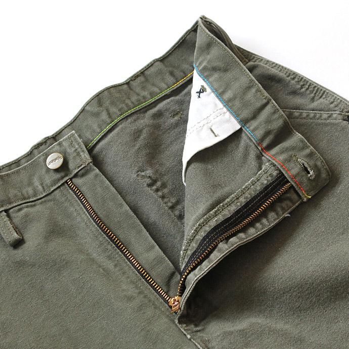 Hexico Deformer Pants - Left to Right 2-Tone Quarter Tapered Ex. U.S. Made Carhartt リメイクパンツ - Olive<img class='new_mark_img2' src='//img.shop-pro.jp/img/new/icons47.gif' style='border:none;display:inline;margin:0px;padding:0px;width:auto;' /> 02