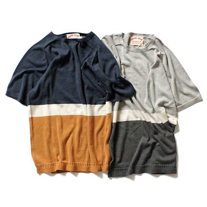 comm. arch. comm. arch. / ホールガーメント ストライプニットTシャツ Whole Garment Knitted Tee - 全2色<img class='new_mark_img2' src='//img.shop-pro.jp/img/new/icons47.gif' style='border:none;display:inline;margin:0px;padding:0px;width:auto;' /> 01