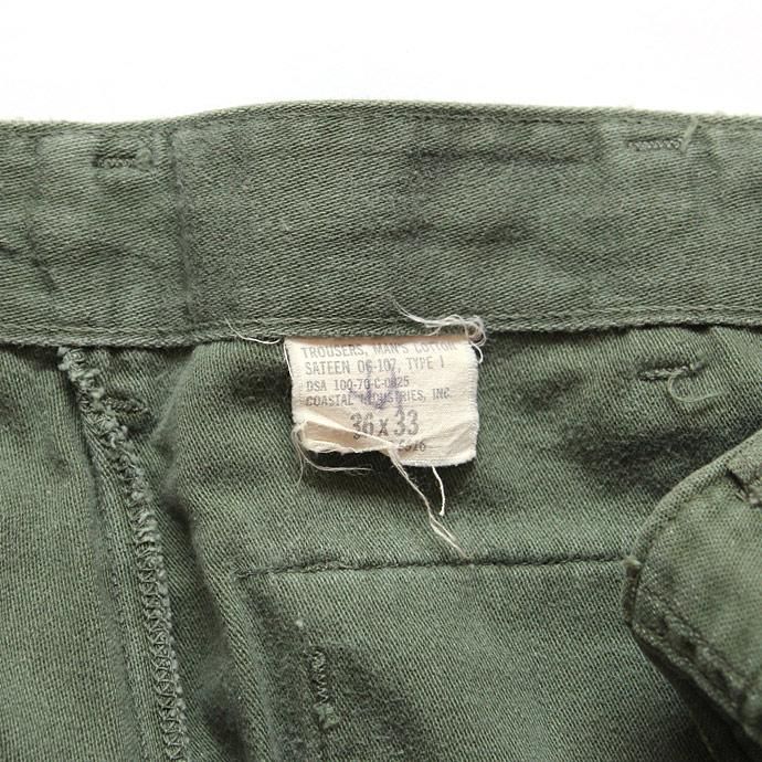102479114 U.S. ARMY / 70s Utility Pants ユーティリティーパンツ ジップフロント 36 02