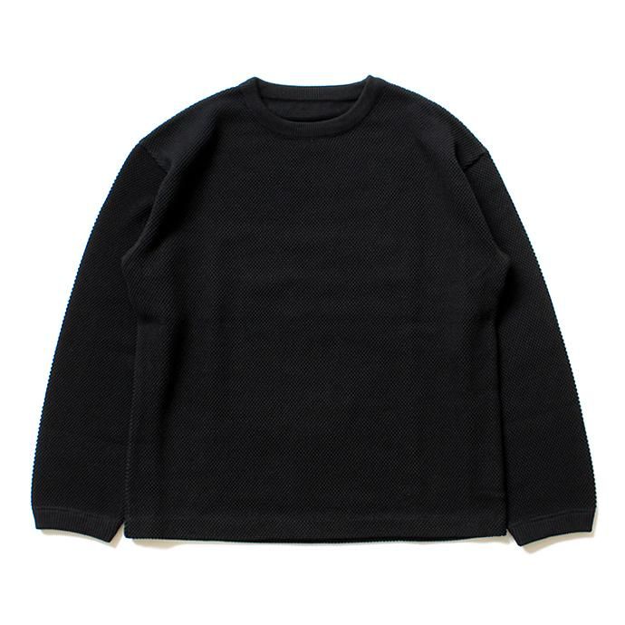 crepuscule crepuscule / moss stitch P/O 鹿の子編みクルーネックプルオーバー 1603-001 - Black 01