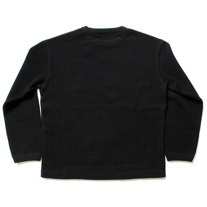 crepuscule crepuscule / moss stitch P/O 鹿の子編みクルーネックプルオーバー 1603-001 - Black 02