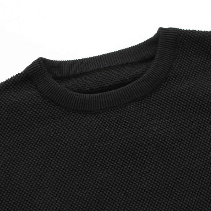 crepuscule crepuscule / moss stitch P/O 鹿の子編みクルーネックプルオーバー 1603-001 - Black 02