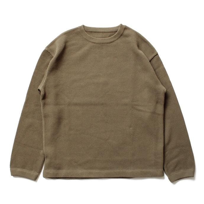 crepuscule crepuscule / moss stitch P/O 鹿の子編みクルーネックプルオーバー 1603-001 - Khaki<img class='new_mark_img2' src='//img.shop-pro.jp/img/new/icons47.gif' style='border:none;display:inline;margin:0px;padding:0px;width:auto;' /> 01