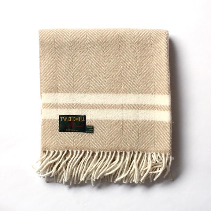 107564999 TWEEDMILL / ウール ヘリンボーンブランケット - ライン ベージュ<img class='new_mark_img2' src='//img.shop-pro.jp/img/new/icons47.gif' style='border:none;display:inline;margin:0px;padding:0px;width:auto;' /> 01