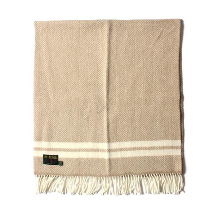 107564999 TWEEDMILL / ウール ヘリンボーンブランケット - ライン ベージュ<img class='new_mark_img2' src='//img.shop-pro.jp/img/new/icons47.gif' style='border:none;display:inline;margin:0px;padding:0px;width:auto;' /> 02