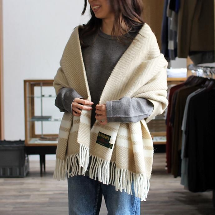 107564999 TWEEDMILL / ウール ヘリンボーンブランケット - ライン ベージュ<img class='new_mark_img2' src='//img.shop-pro.jp/img/new/icons47.gif' style='border:none;display:inline;margin:0px;padding:0px;width:auto;' /> 02