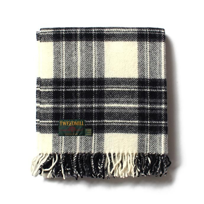 TWEEDMILL TWEEDMILL / ウール タータンチェックブランケット - モノトーン Grey Dress Stewart<img class='new_mark_img2' src='//img.shop-pro.jp/img/new/icons47.gif' style='border:none;display:inline;margin:0px;padding:0px;width:auto;' /> 01