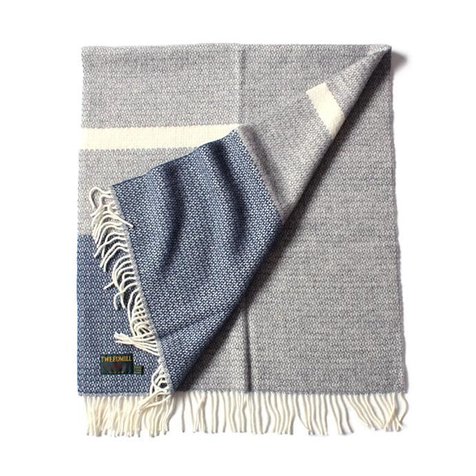 TWEEDMILL TWEEDMILL / イリュージョンパネル ブランケット - ネイビー 02
