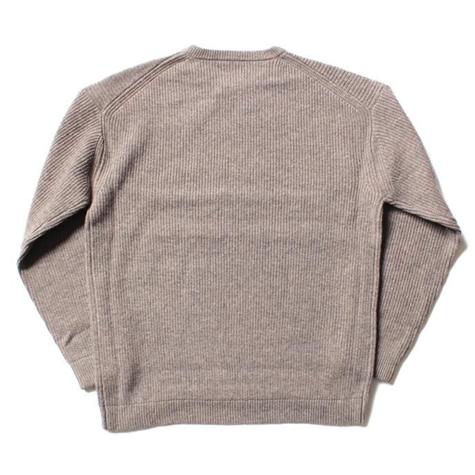 crepuscule crepuscule / Cardigan Rib Stitch L/S 畦編み クルーネックセーター 1603-008 Beige 02