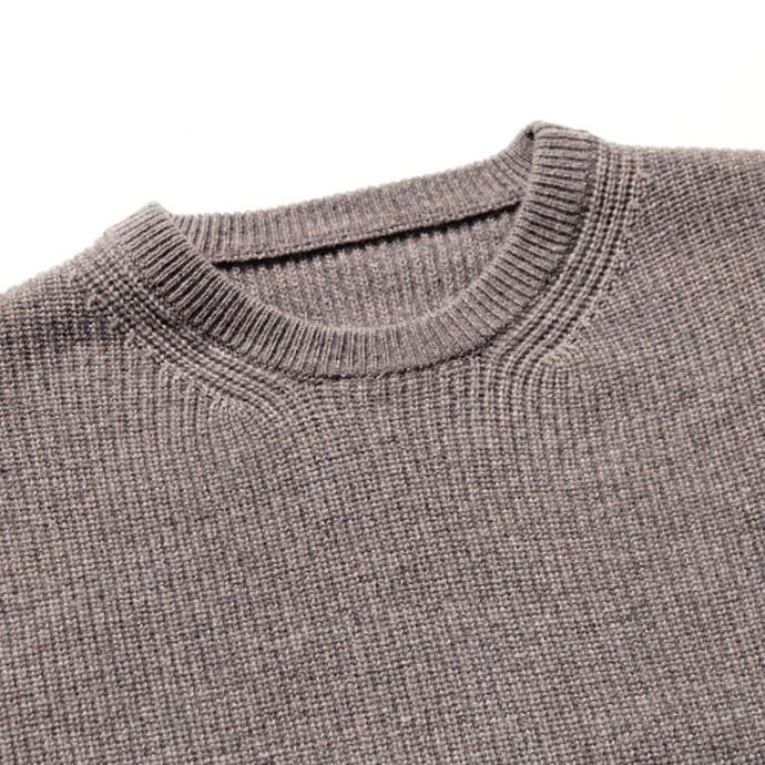 crepuscule crepuscule / Cardigan Rib Stitch L/S 畦編み クルーネックセーター 1603-008 Beige 02