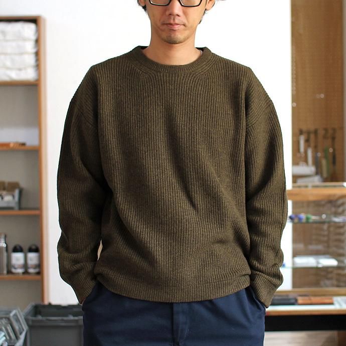 crepuscule crepuscule / Cardigan Rib Stitch L/S 畦編み クルーネックセーター 1603-008 Khaki<img class='new_mark_img2' src='//img.shop-pro.jp/img/new/icons47.gif' style='border:none;display:inline;margin:0px;padding:0px;width:auto;' /> 01