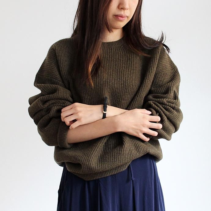 crepuscule crepuscule / Cardigan Rib Stitch L/S 畦編み クルーネックセーター 1603-008 Khaki<img class='new_mark_img2' src='//img.shop-pro.jp/img/new/icons47.gif' style='border:none;display:inline;margin:0px;padding:0px;width:auto;' /> 02