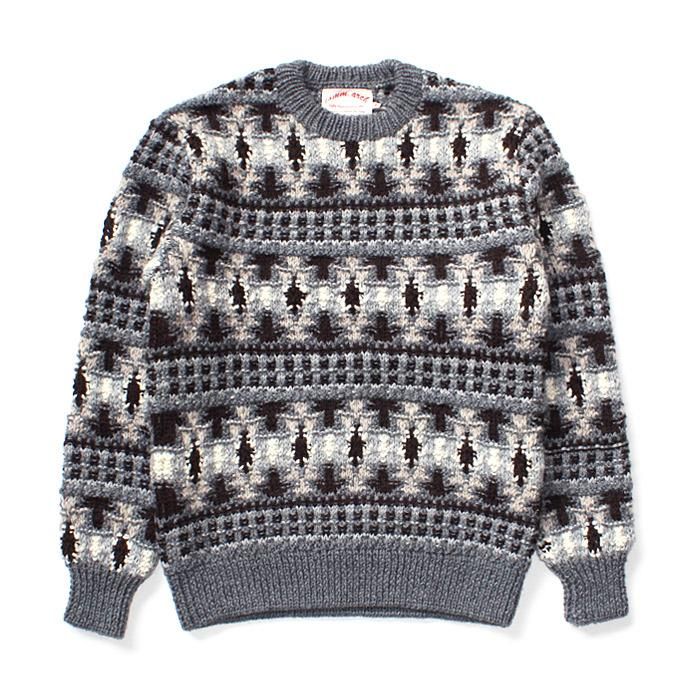 comm. arch. Hand Knitted P/O - Finland ハンドニットローゲージセーター グレー 01
