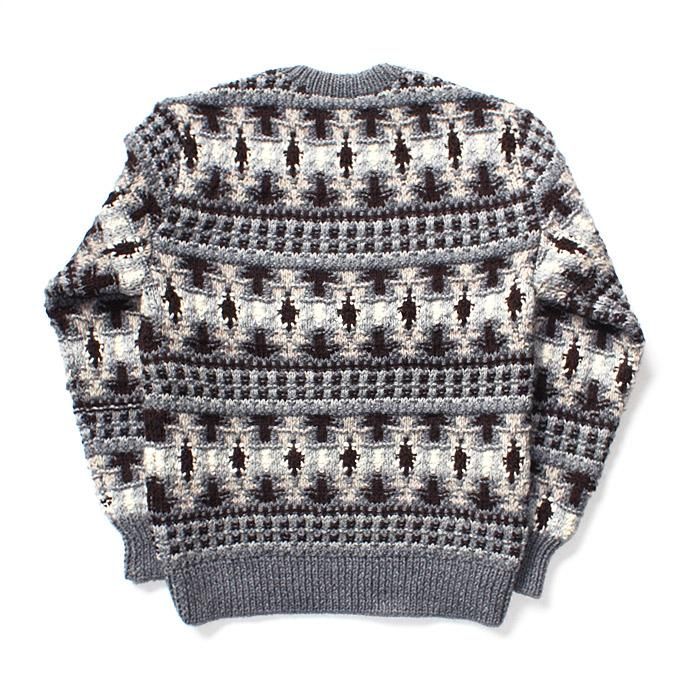 comm. arch. Hand Knitted P/O - Finland ハンドニットローゲージセーター グレー 02