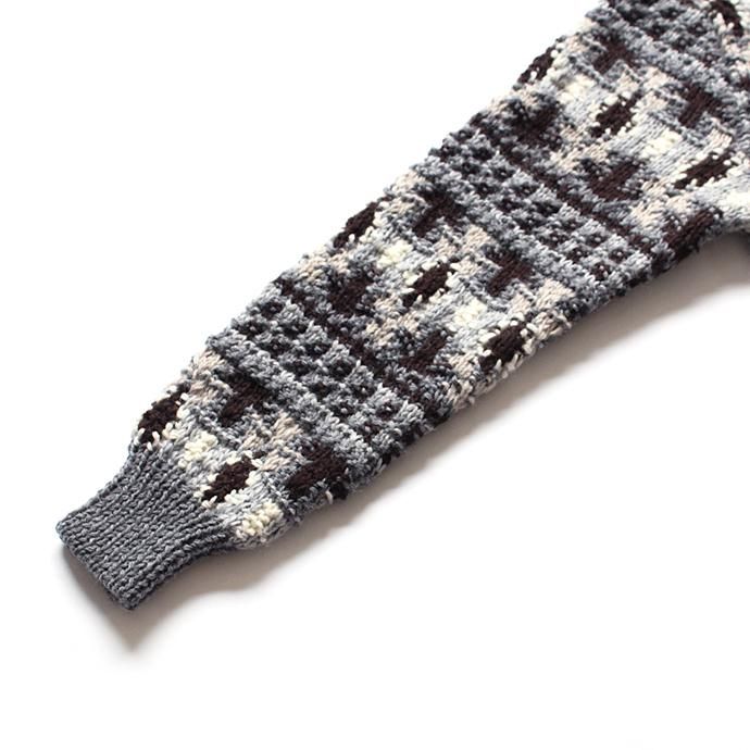 comm. arch. Hand Knitted P/O - Finland ハンドニットローゲージセーター グレー 02