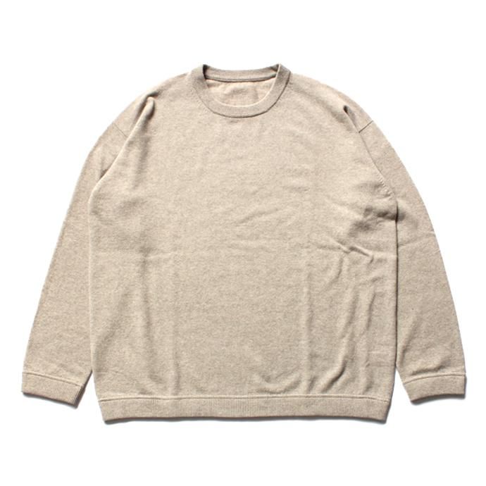 crepuscule crepuscule / Whole Garment C/N ホールガーメント ハイゲージウール クルーネックセーター 1603-009 - Beige 02