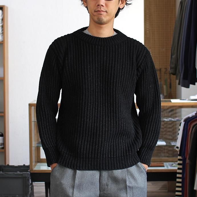 Other Brands Deck Hand / Indigo Fisherman Crew インディゴクルーネックセーター - Black Indigo ブラックインディゴ 02