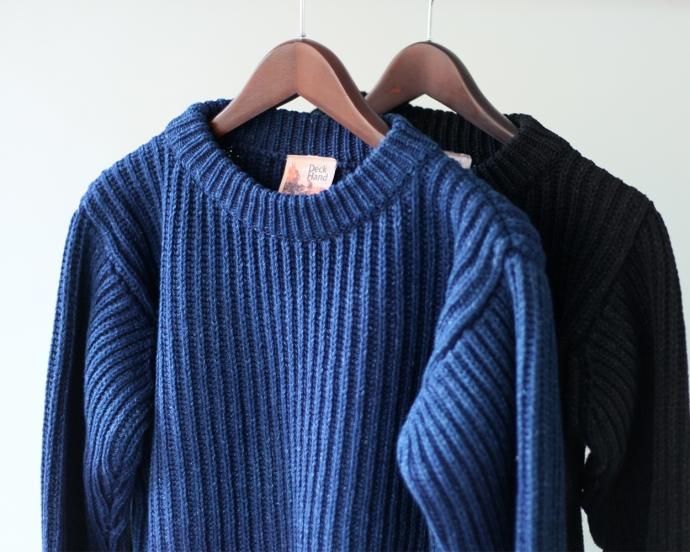 Other Brands Deck Hand / Indigo Fisherman Crew インディゴクルーネックセーター - Black Indigo ブラックインディゴ 02