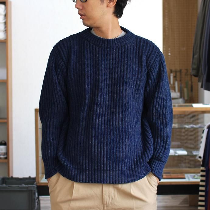 Other Brands Deck Hand / Indigo Fisherman Crew インディゴクルーネックセーター - Dark Indigo ダークインディゴ 02