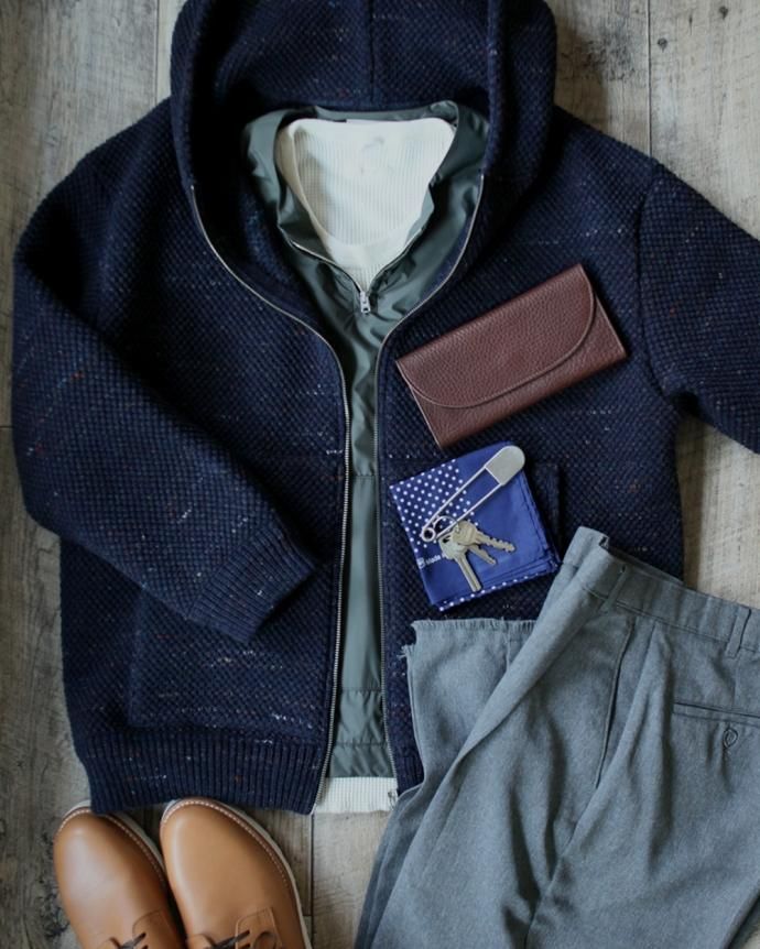 crepuscule crepuscule / Lowgage Knit Parka ローゲージニットパーカー ネイビー 1603-016 - Navy 02