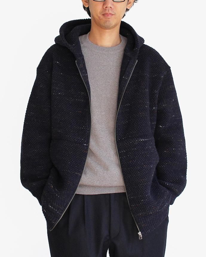 crepuscule crepuscule / Lowgage Knit Parka ローゲージニットパーカー ネイビー 1603-016 - Navy 02