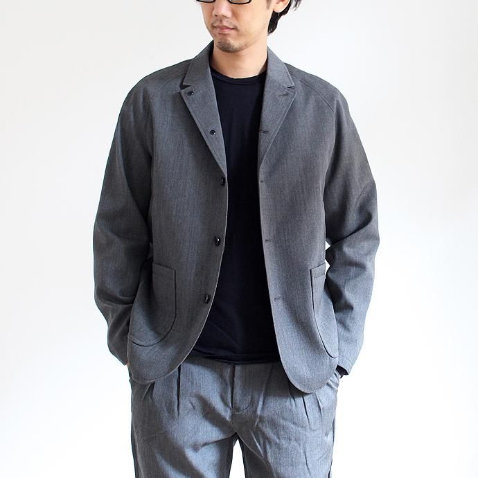 STILL BY HAND ラグランスリーブジャケット JK0164 チャコールグレー 02