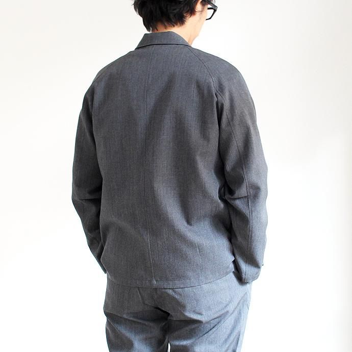 STILL BY HAND ラグランスリーブジャケット JK0164 チャコールグレー 02