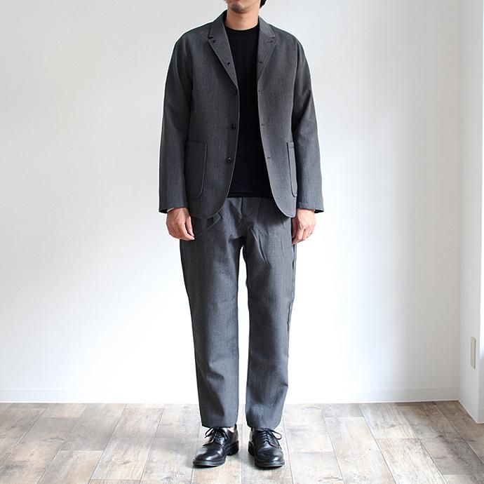 STILL BY HAND ラグランスリーブジャケット JK0164 チャコールグレー 02