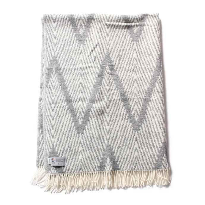 109674539 BARKER TEXTILES / ウールブランケット ZIG ZAG ジグザグ グレー<img class='new_mark_img2' src='//img.shop-pro.jp/img/new/icons47.gif' style='border:none;display:inline;margin:0px;padding:0px;width:auto;' /> 02