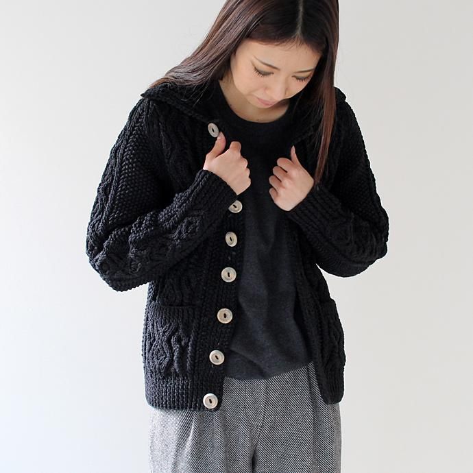 INVERALLAN INVERALLAN / 3A Lumber Cardigan - Black Denim インバーアラン インディゴカーディガン ブラックデニム 02