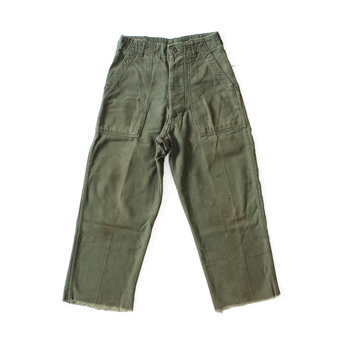 110413464 U.S. ARMY / 70s Utility Pants ユーティリティーパンツ 27x31 カットオフ 01
