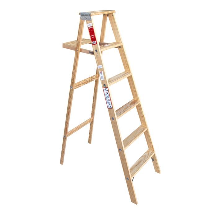 113752701 Michigan Ladder Company / Wood Step Ladder ウッドステップラダー - Size 6 01