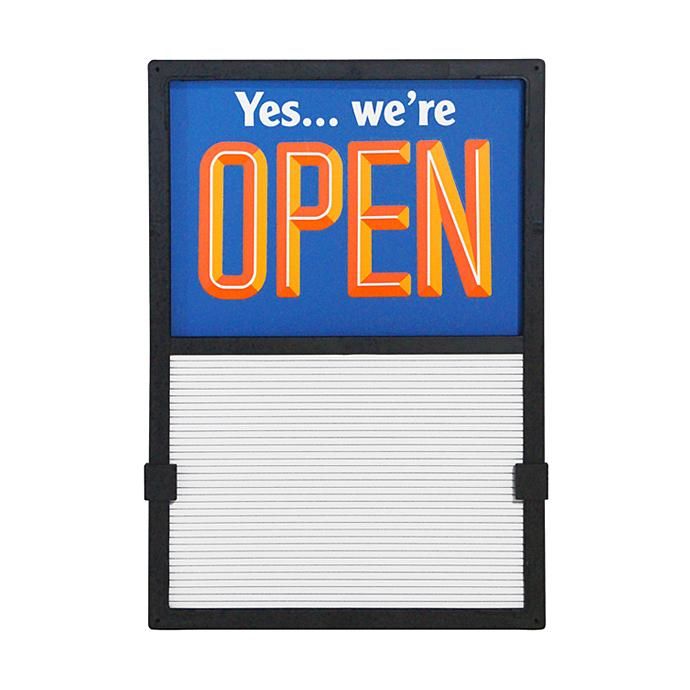 Other Brands GlassMate - Vertical Open/Closed Slider Sign バーチカル オープン/クローズスライダーサイン ブルー 01