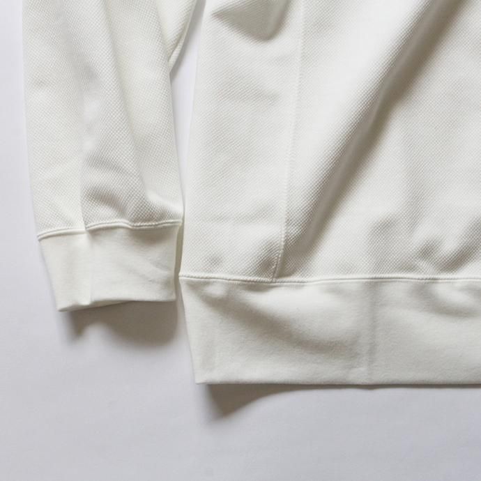 114201518 THEE(シー)/ Hi Neck Sweat ハイネック度詰め鹿の子編みスウェット - White KU-CS-02 02