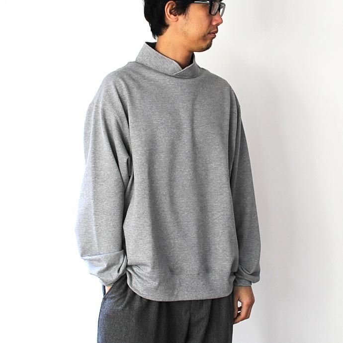 114201518 THEE(シー)/ Hi Neck Sweat ハイネック度詰め鹿の子編みスウェット - White KU-CS-02 02